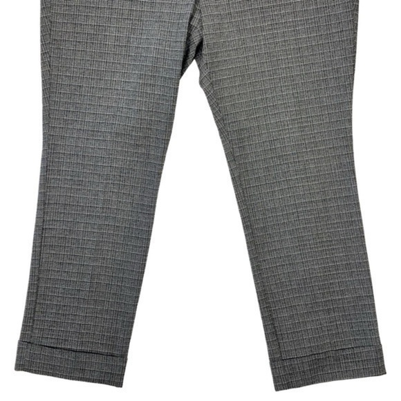 Ann Taylor Ankle Pants Womens Size 12 Petite Black White Stretch Cuff Hem NEW - Picture 3 of 11